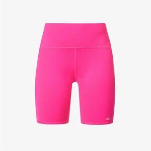 7" High-Waist Biker Short  ~ Neon Pink
